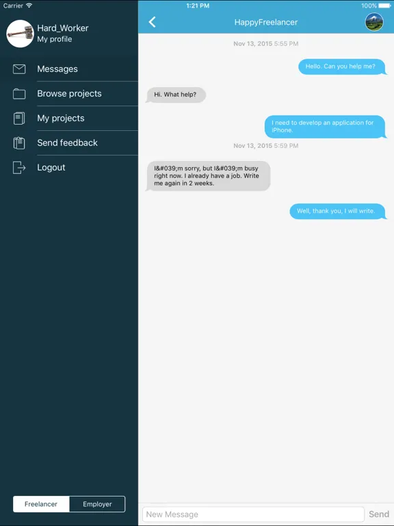 FREE-LANCING.COM iPad 应用截图