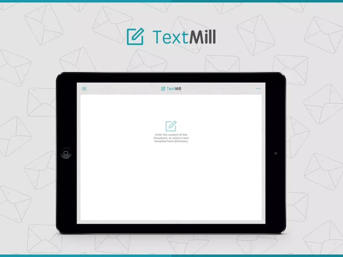 Tangkapan skrin TextMill iPad 