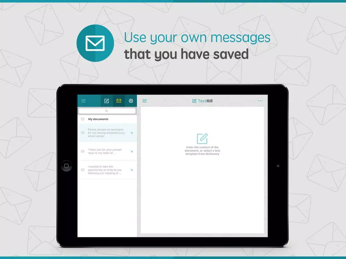 Tangkapan skrin TextMill iPad 