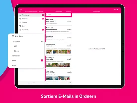Zrzuty ekranu Telekom Mail – E-Mail-Programm iPad 