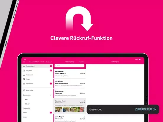 Zrzuty ekranu Telekom Mail – E-Mail-Programm iPad 