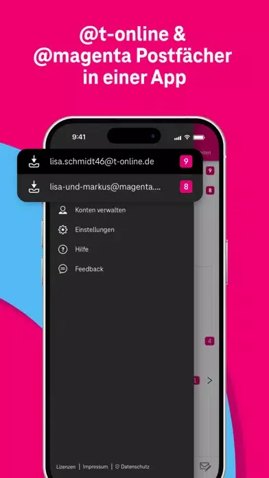 Zrzuty ekranu Telekom Mail – E-Mail-Programm