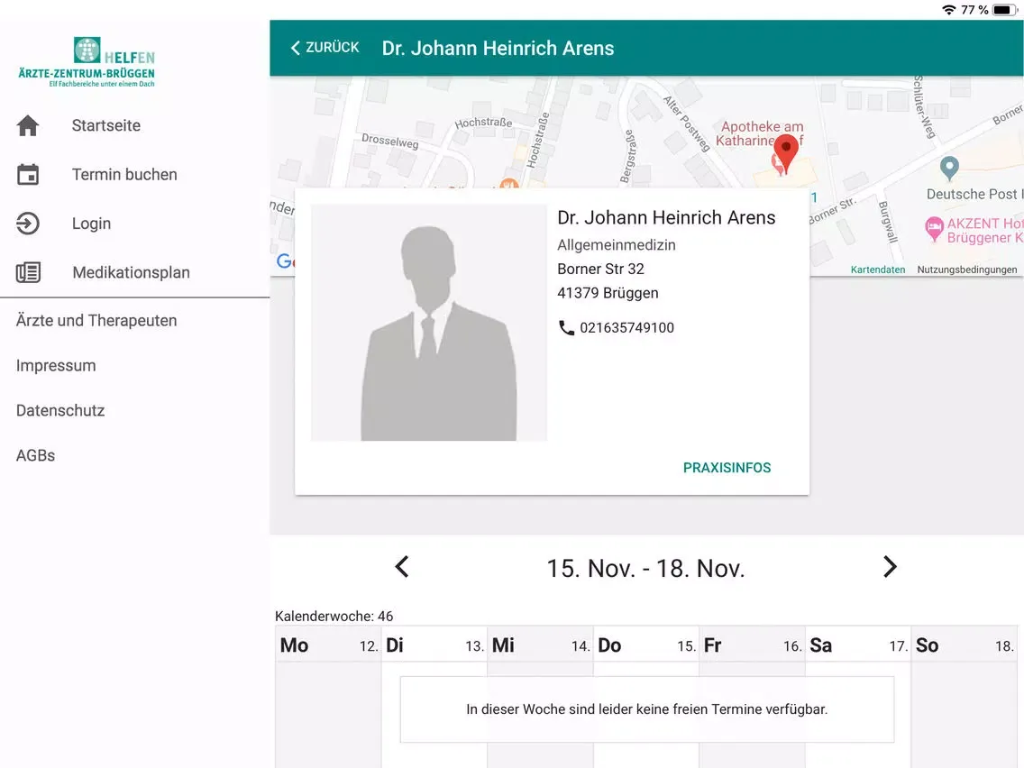 Zrzuty ekranu Dr. Arens iPad 