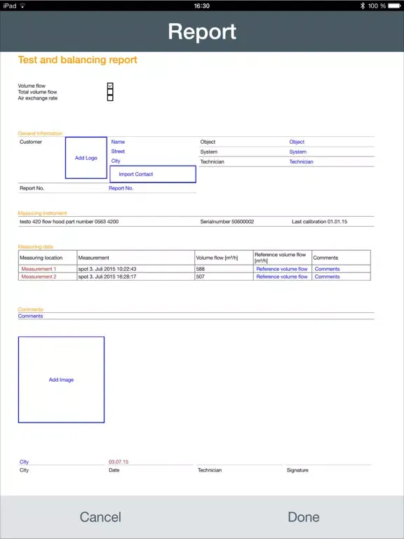 testo 420 iPad  Screenshots