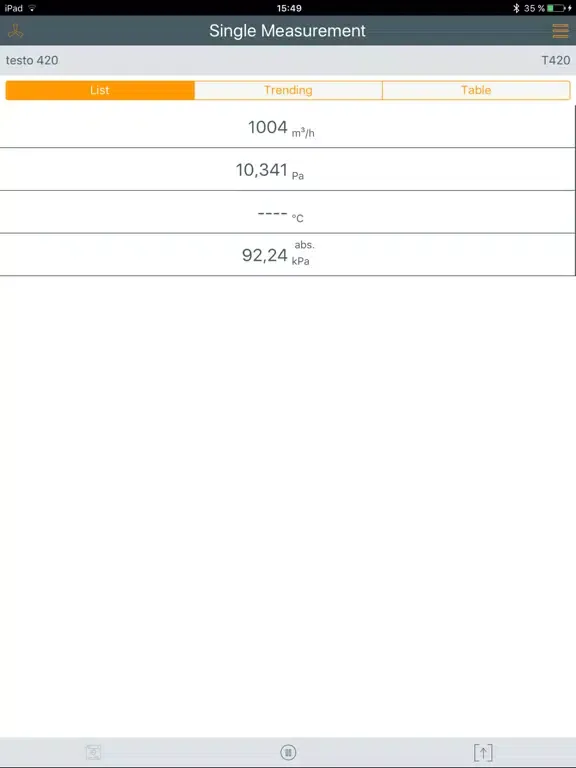 testo 420 iPad  Screenshots