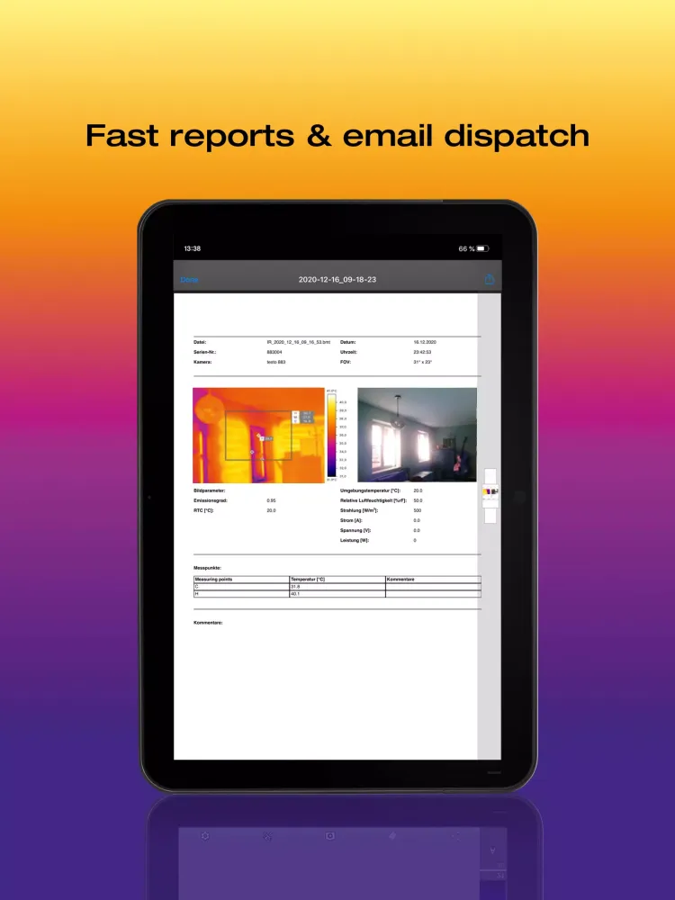 testo Thermography Ekran Görüntüleri