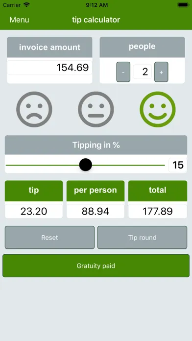 ภาพหน้าจอของ tip calculator24
