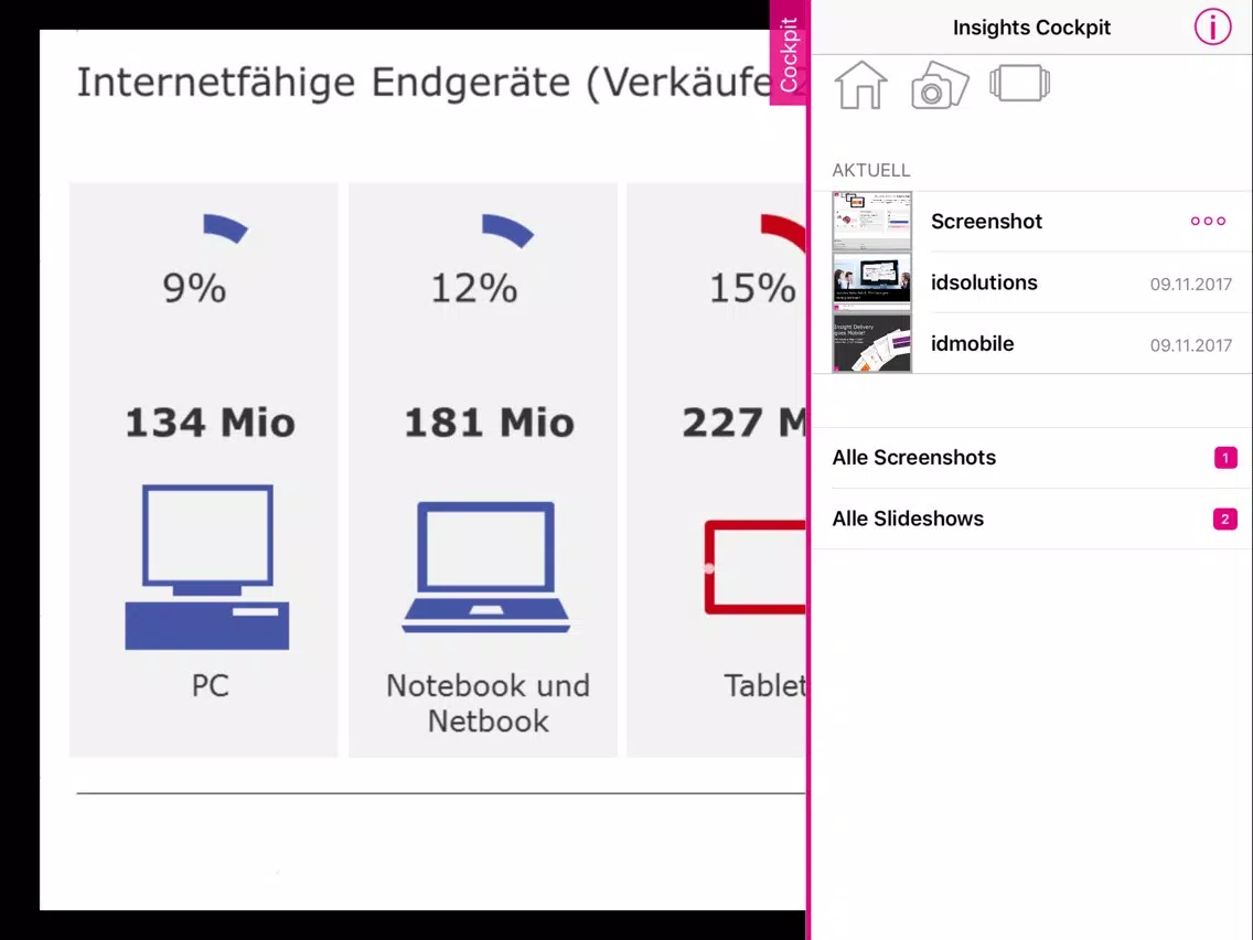 Capturas de pantalla de Kantar Insights iPad 