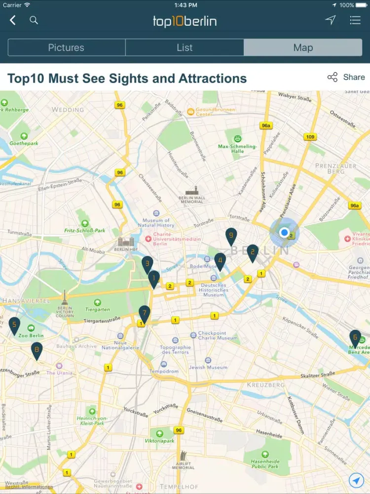 Capturas de pantalla de Top10 Berlin - Location Guide iPad 