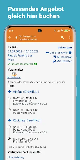 Tangkapan layar Pauschalreisen, Hotels & FeWo