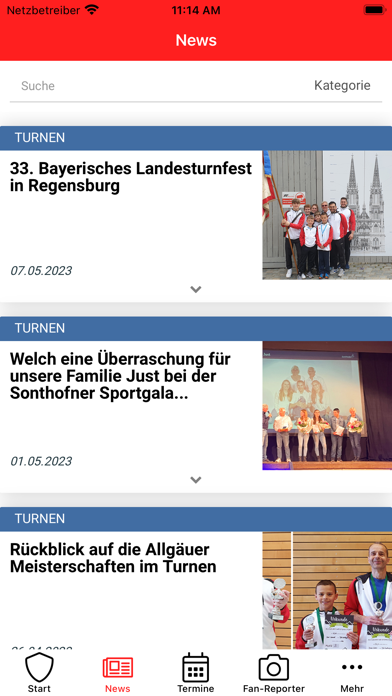 TSV Sonthofen Vereinsapp Ekran Görüntüleri