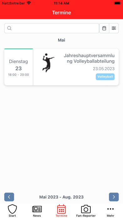 TSV Sonthofen Vereinsapp Ekran Görüntüleri