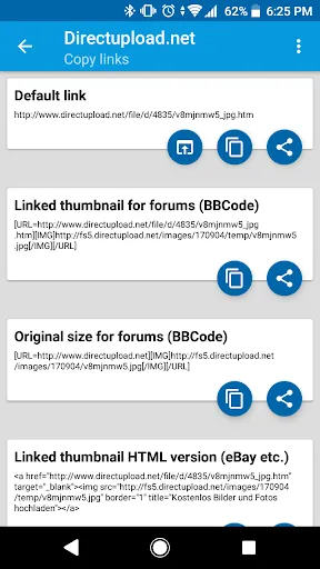 ภาพหน้าจอของ Directupload.net Image Sharer