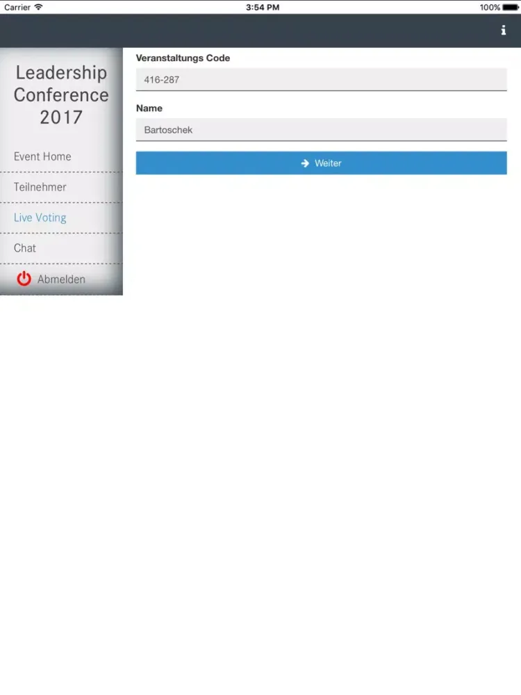 MTU Events iPad  Screenshots