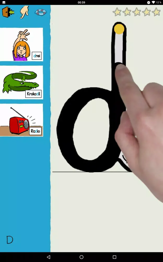 Tangkapan layar Grundschrift Beta