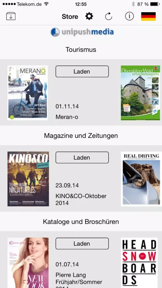 Unipush print - the digital publishing solution Screenshots