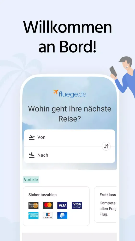 Screenshot di Fluege.de: günstige Flüge