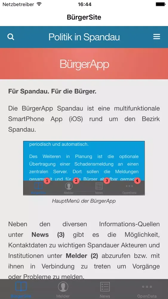 Captures d'écran de BürgerApp Spandau