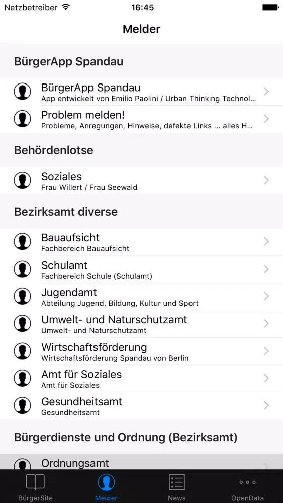 Captures d'écran de BürgerApp Spandau