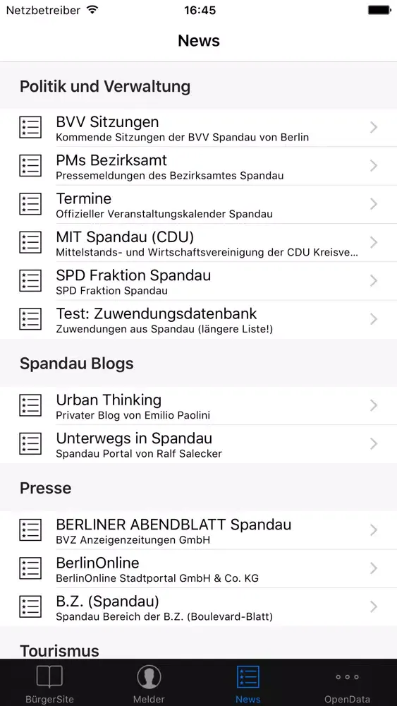 Captures d'écran de BürgerApp Spandau