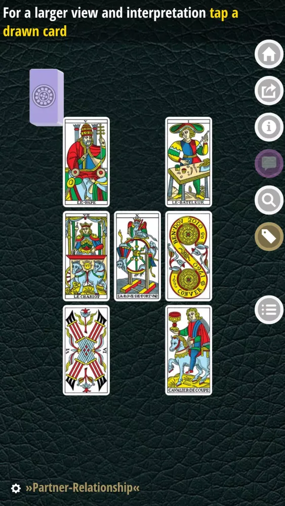 Capturas de tela do CBD Marseille Tarot