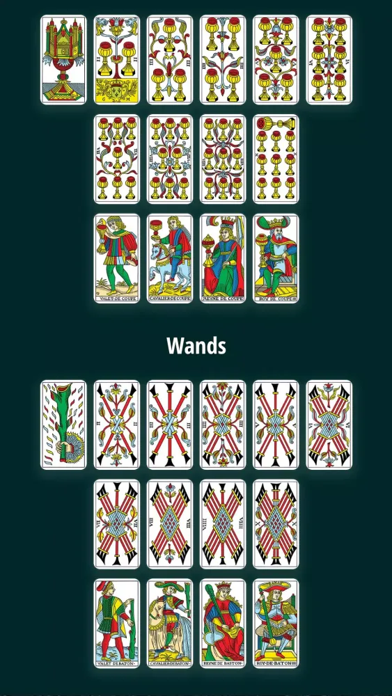 Capturas de tela do CBD Marseille Tarot