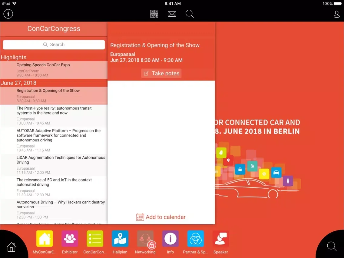 ConCarExpo 2018 iPad  Screenshots
