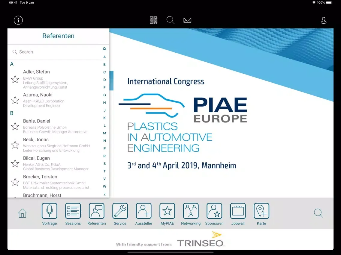 Zrzuty ekranu PIAE 2019 iPad 