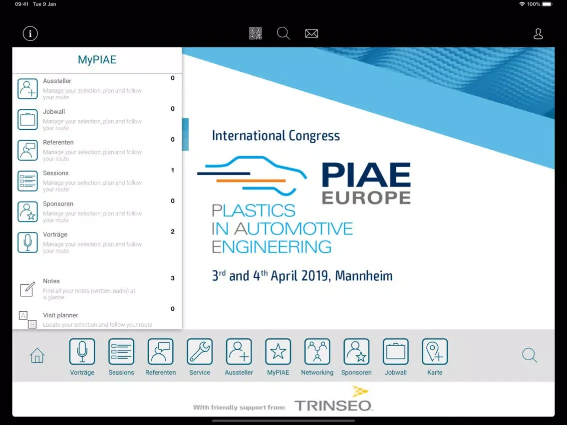 Zrzuty ekranu PIAE 2019 iPad 
