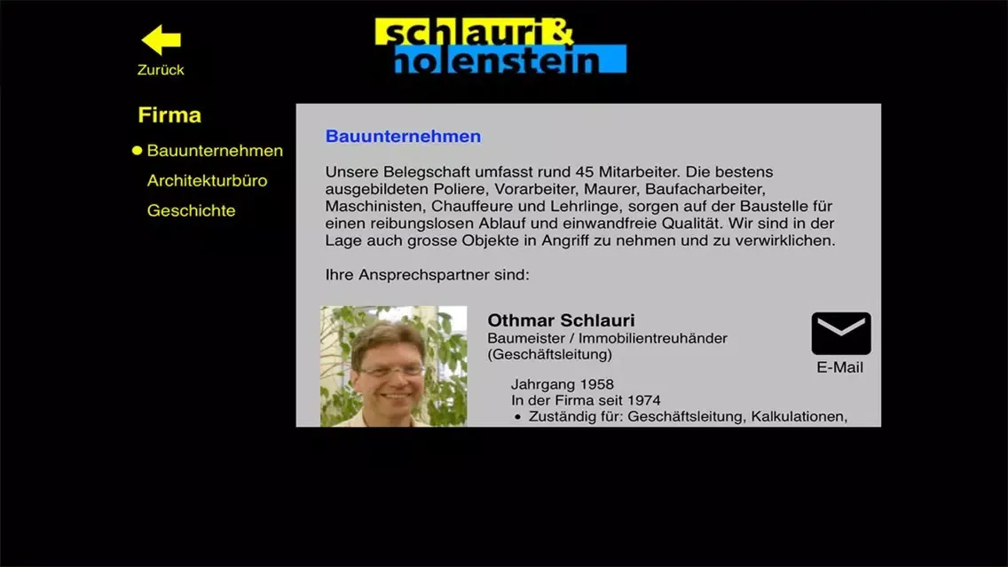 Capturas de tela do Schlauri & Holenstein AG aus Wi