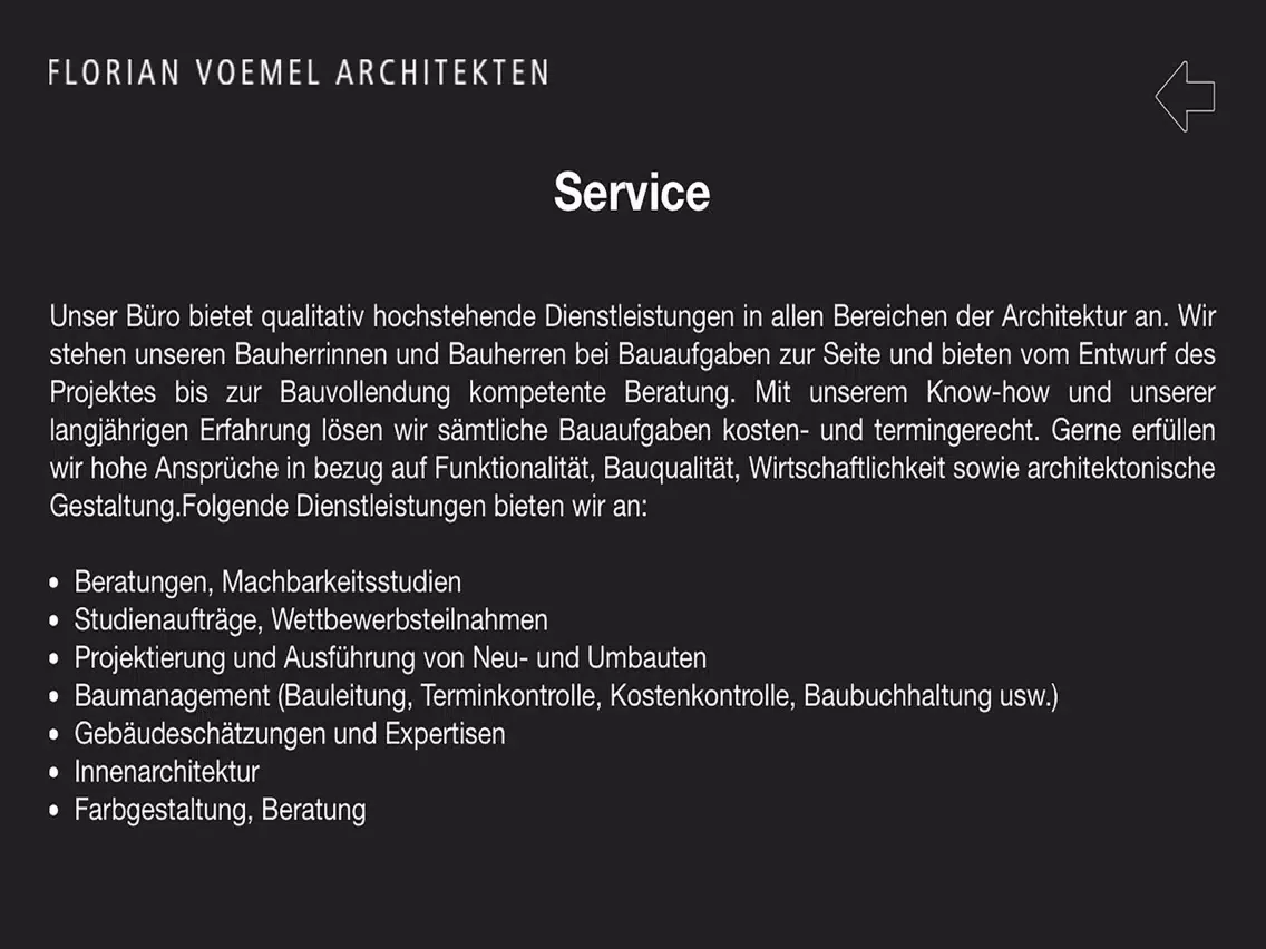 FLORIAN VOEMEL ARCHITEKTEN AG iPad  スクリーンショット