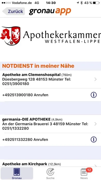 Captures d'écran de Gronau-App