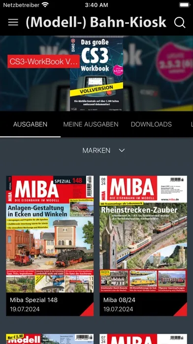 (Modell-)Bahn-Kiosk Screenshots