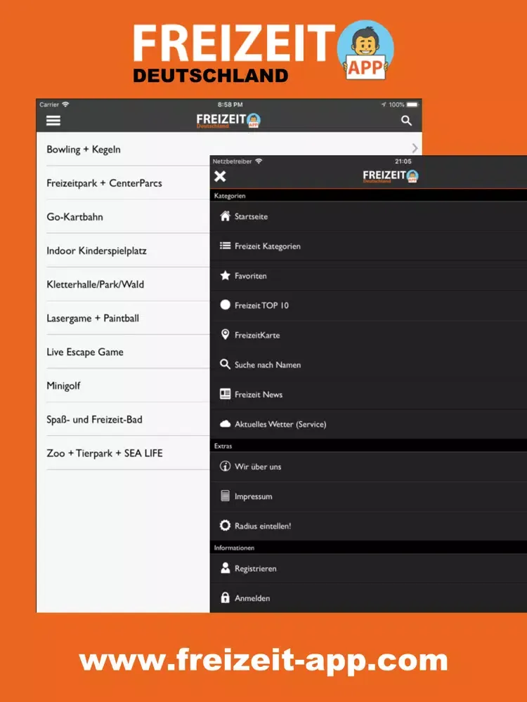 Ảnh chụp màn hình của FREIZEIT App iPad 