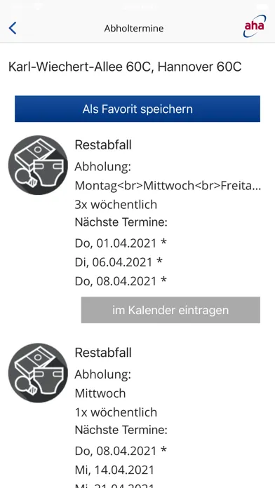 Capturas de tela do Abfallwirtschaft Hannover v4