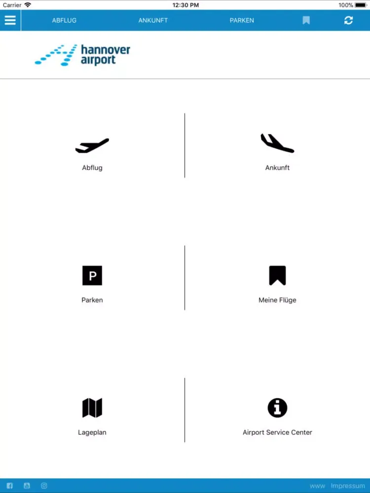 HAJ Hannover Airport iPad  Screenshots