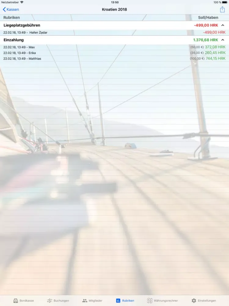 Master Yachting - Bordkasse iPad  स्क्रीनशॉट