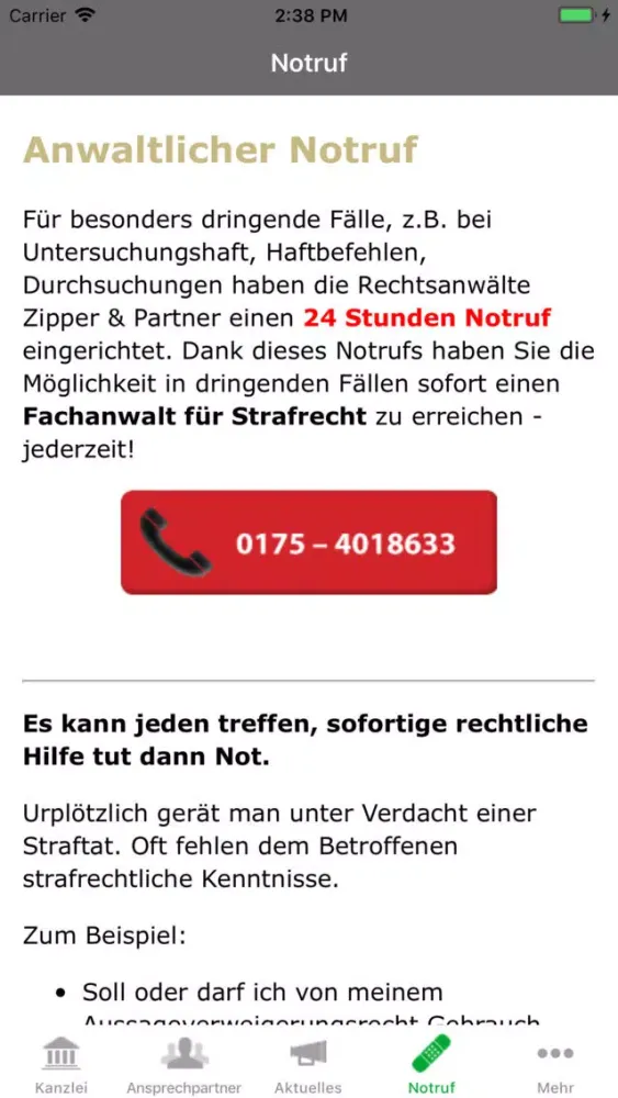 Rechtsanwälte Zipper & Partner 스크린샷