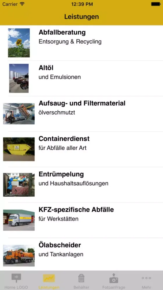Zrzuty ekranu Logo Entsorgung