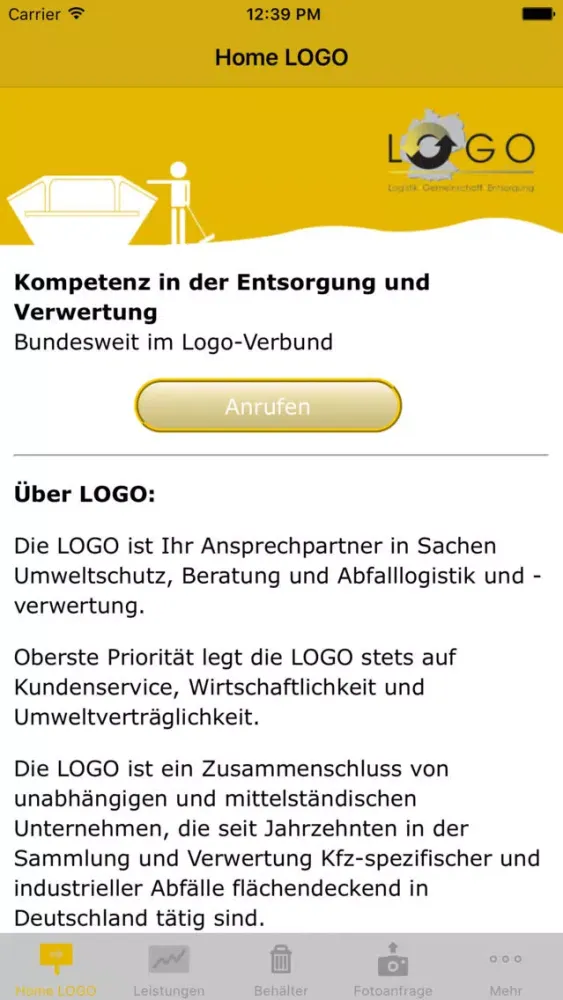 Zrzuty ekranu Logo Entsorgung