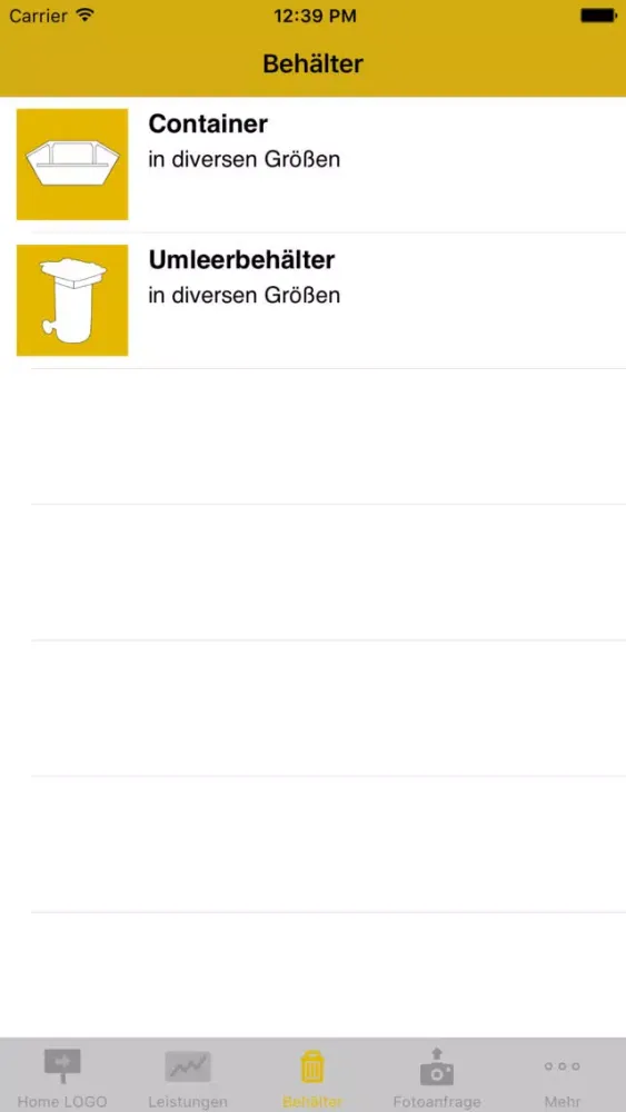 Zrzuty ekranu Logo Entsorgung