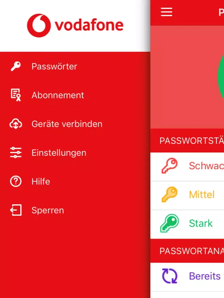Vodafone Passwort Manager iPad 应用截图