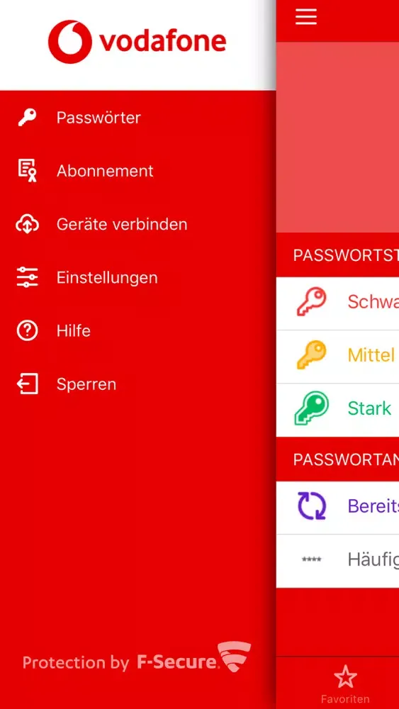 Vodafone Passwort Manager应用截图