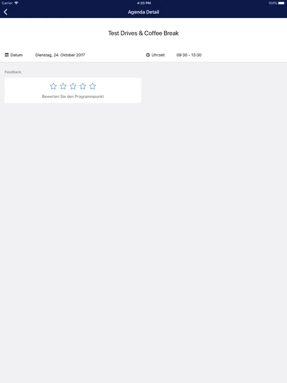 Volkswagen Global Events iPad  Ekran Görüntüleri