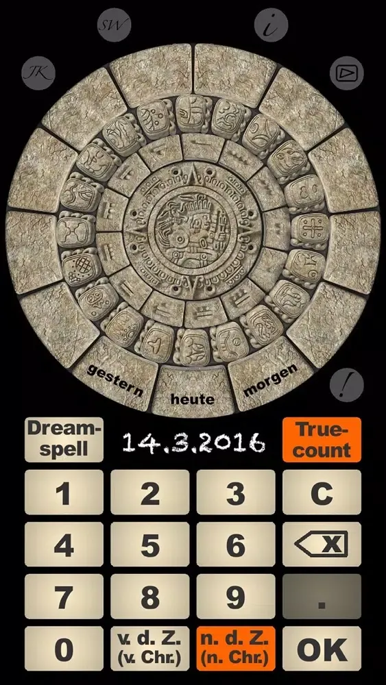 Capturas de tela do Tzolkin