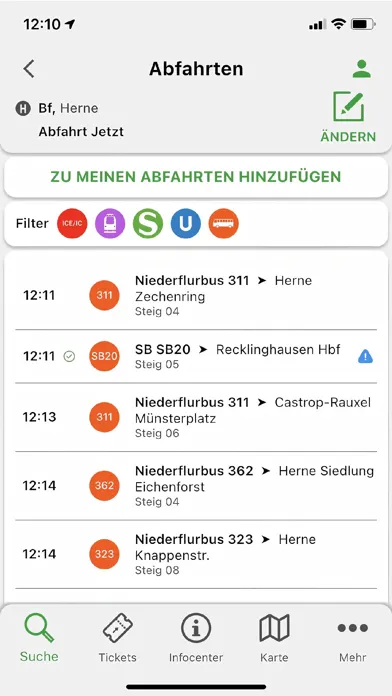 HCR App - Fahrplan Herne Screenshots