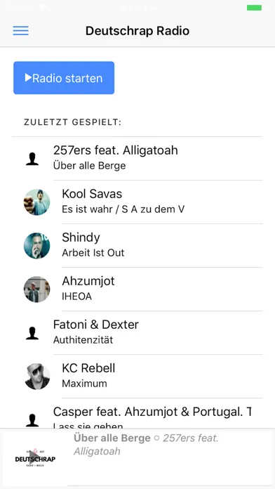Capturas de tela do Deutschrap Radio - Hip Hop