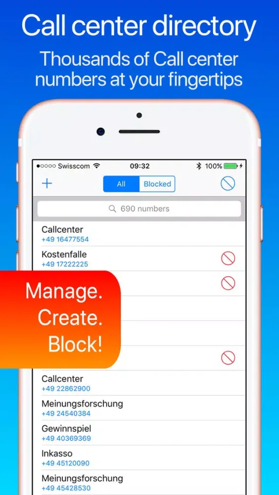 Capturas de tela do Call center blocker and identifyer - BLOC (DE)