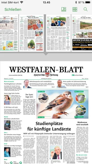 Ảnh chụp màn hình của Westfalen-Blatt