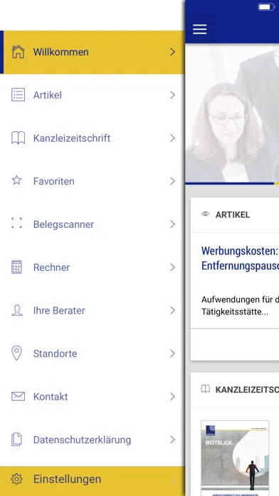 Capturas de tela do Capitalia Steuerberatung
